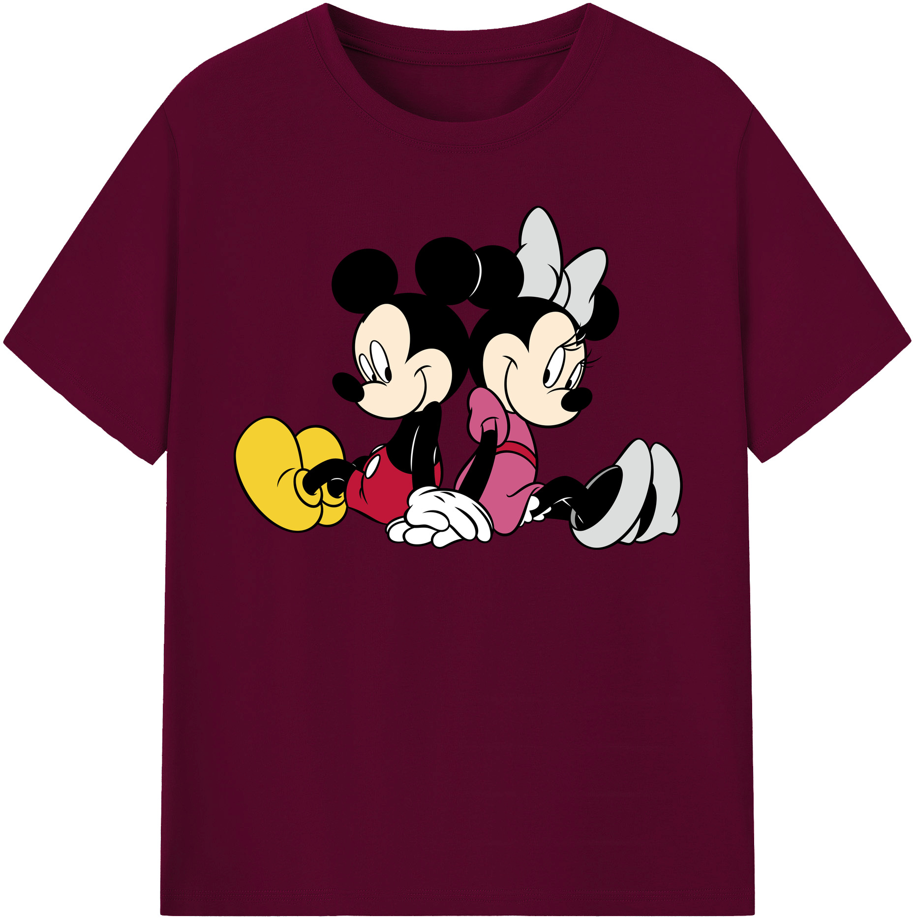 （画像用） ミッキーマウス Mickey Mouse レディースカジュアルプリントTシャツ（綿100％）